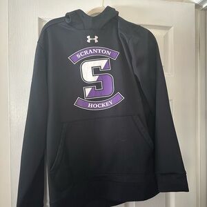 Under Armour Black and Purple Scranton Hockey Men's Hoodie